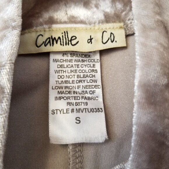 Camille & Co Small Taupe Top Shimmer Velvet - Picture 5 of 6